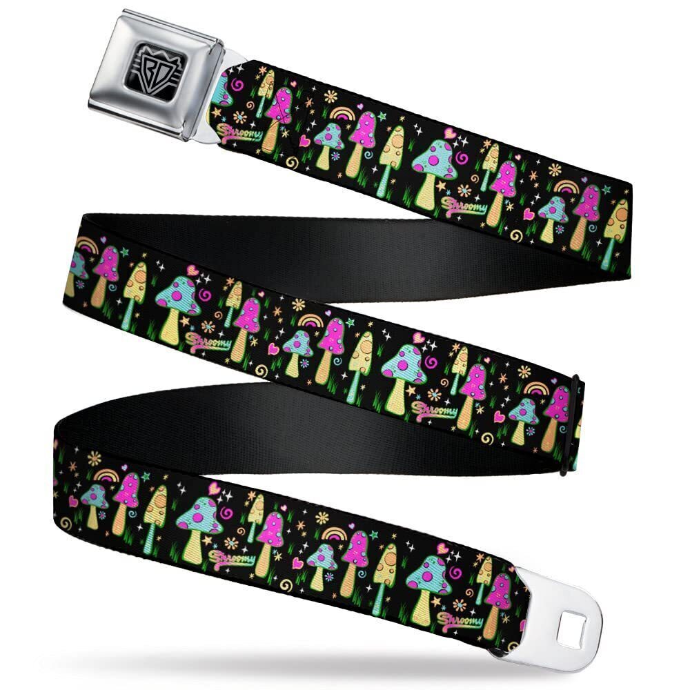 5512 Belt Seatbelt Buckle Belt Mushroom Shroomy Garden Black Multi Color